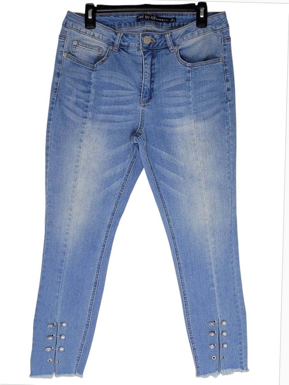 One5one "Love My Fit" Pearl Studded Cropped Jeans Size 12